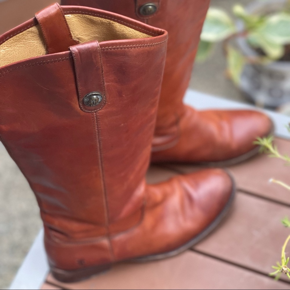 Frye Melissa Button Tall Boots Size 7.5 Brown